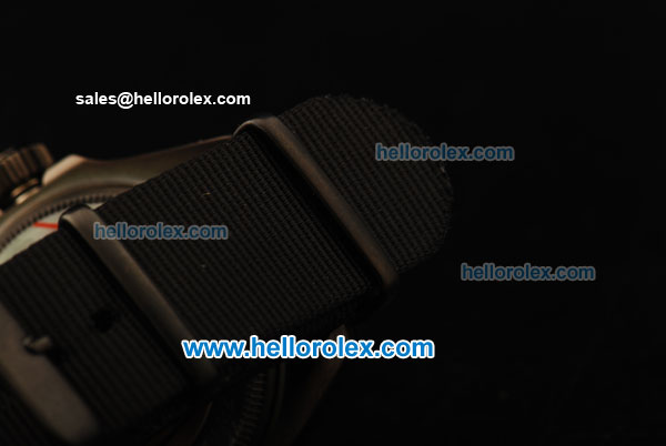 Rolex Sea-Dweller Pro-Hunter Rolex 3135 Automatic Movement PVD Case with Black Dial and Black Nylon Strap - Click Image to Close